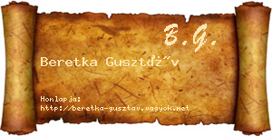 Beretka Gusztáv névjegykártya